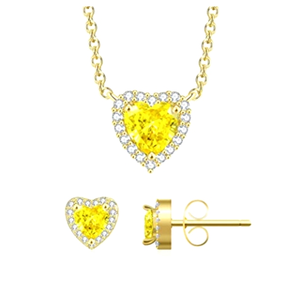 Jewelry - Yellow heart earrings and necklace set NWT 🆕🆕🆕